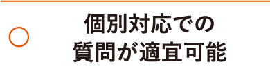 個別対応での質問が適宜可能