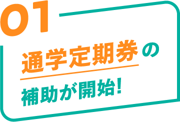 通学定期券の補助が開始！